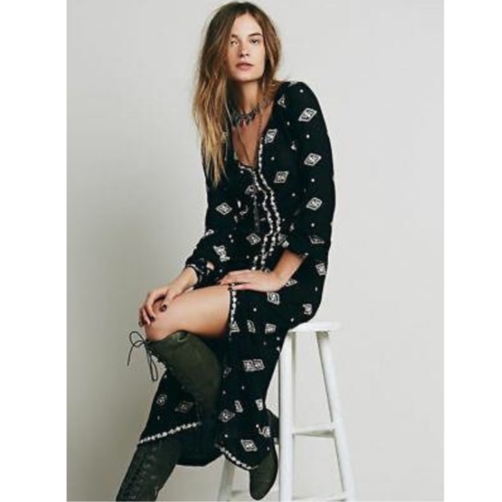 Embroidered Midi Dress